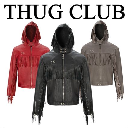 ライダース Thug Club(サグクラブ) レザージャケット(メンズ