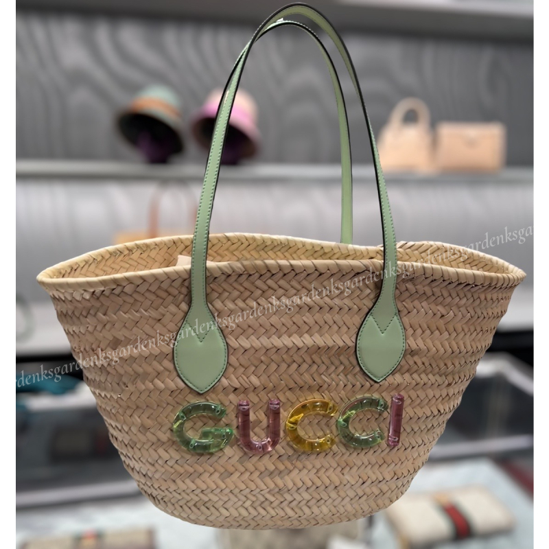 すぐ届く！GUCCI ロゴ スモール トートバッグ (GUCCI/かごバッグ