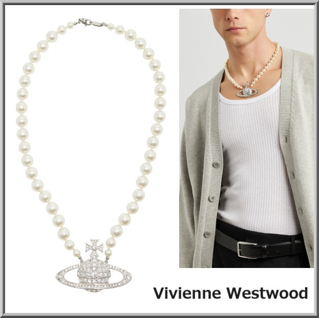 UK発☆Vivienne☆MAN. BAS パールネックレス (Vivienne Westwood