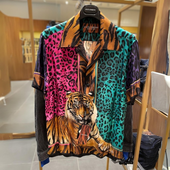 希少 DOLCE&GABBANA ドルガバ DG アニマルプリント 半袖 シャツ (Dolce