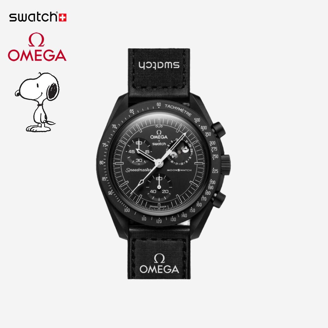 Swatch x Omega x Snoopy】Bioceramic Moonswatch ☆SO33B700 (SWATCH