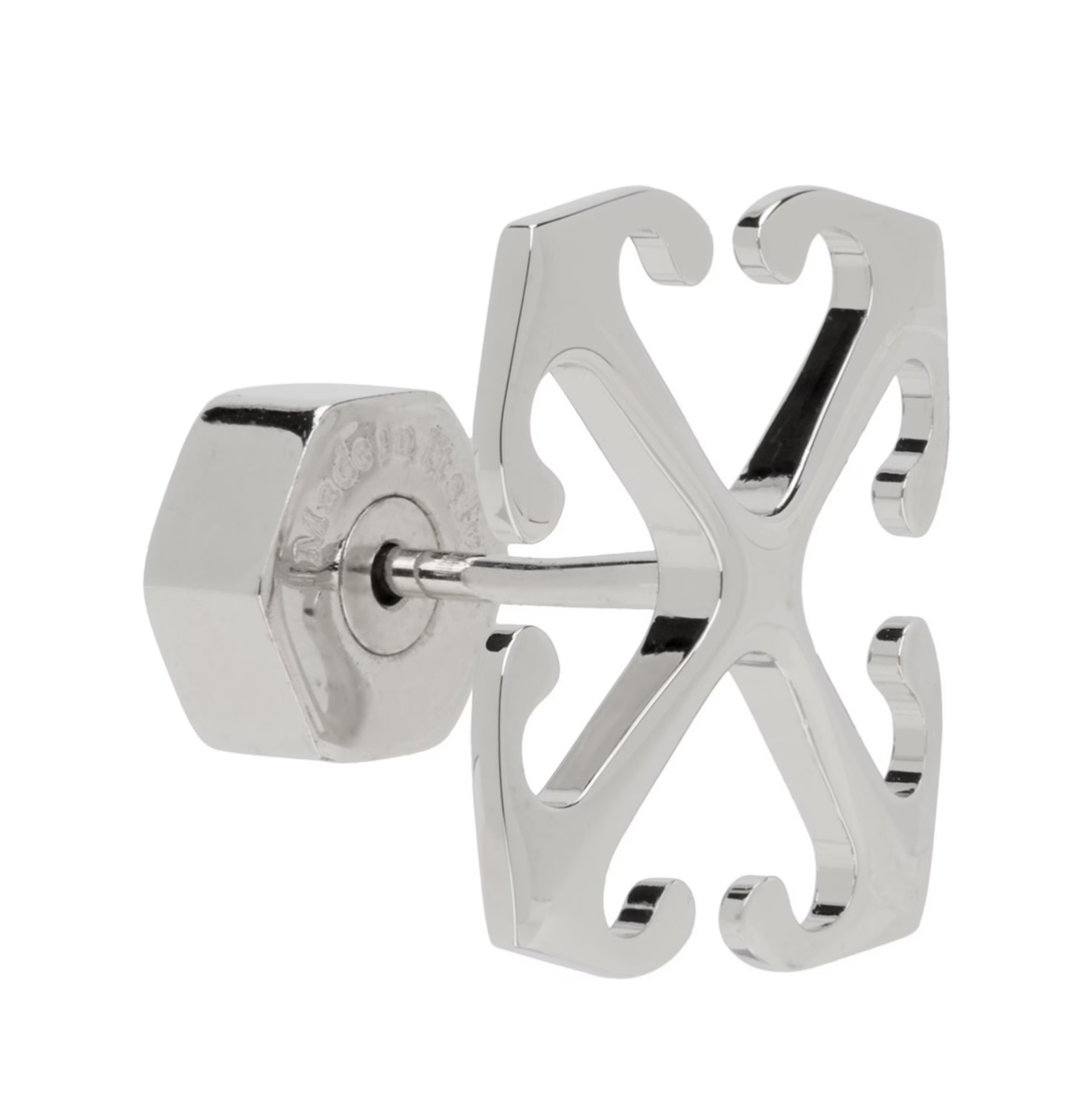 off-white シルバートーン アロー シングル スタッドピアス 人気 (Off