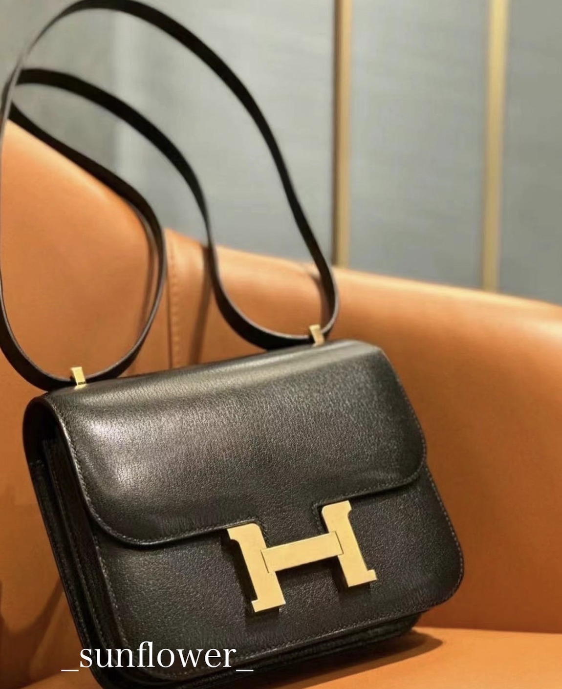 エルメス コンスタンスミニ シェーブル ノワール/G金具 (HERMES