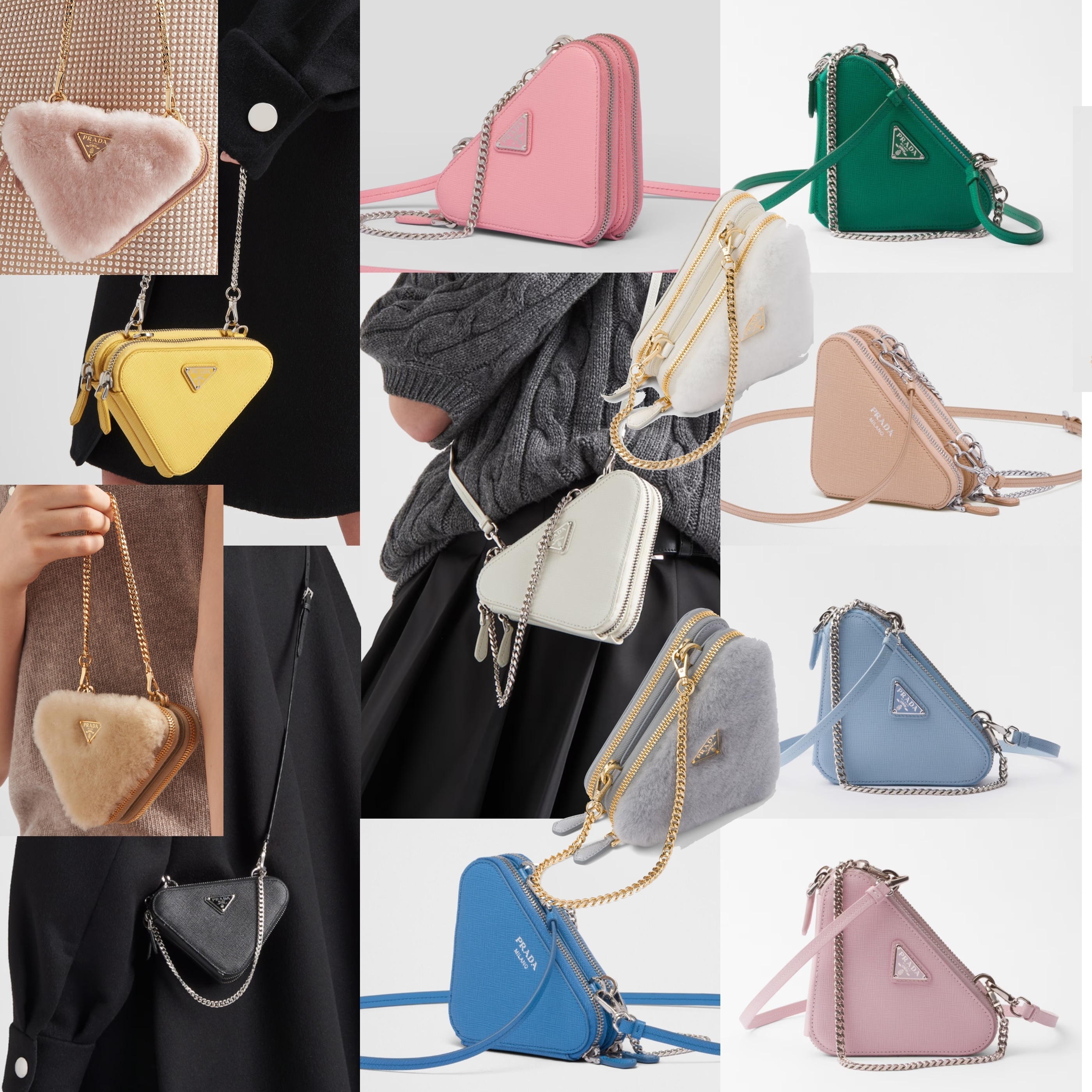 PRADA【入手困難】可愛い☆サフィアーノレザー ミニポーチ☆全色