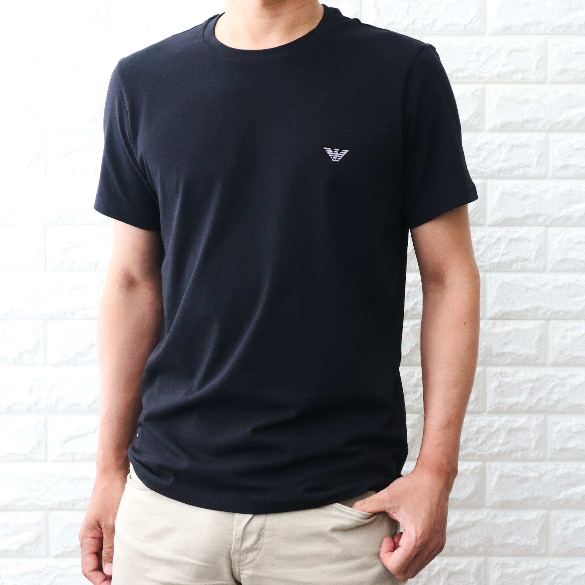 エンポリオ アルマーニ ロゴ ストレッチ Tシャツ セット [2枚組