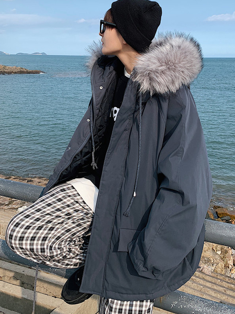 モッズコート ファー付き ジャケット カジュアル ルーズ 韓国 (モッズ