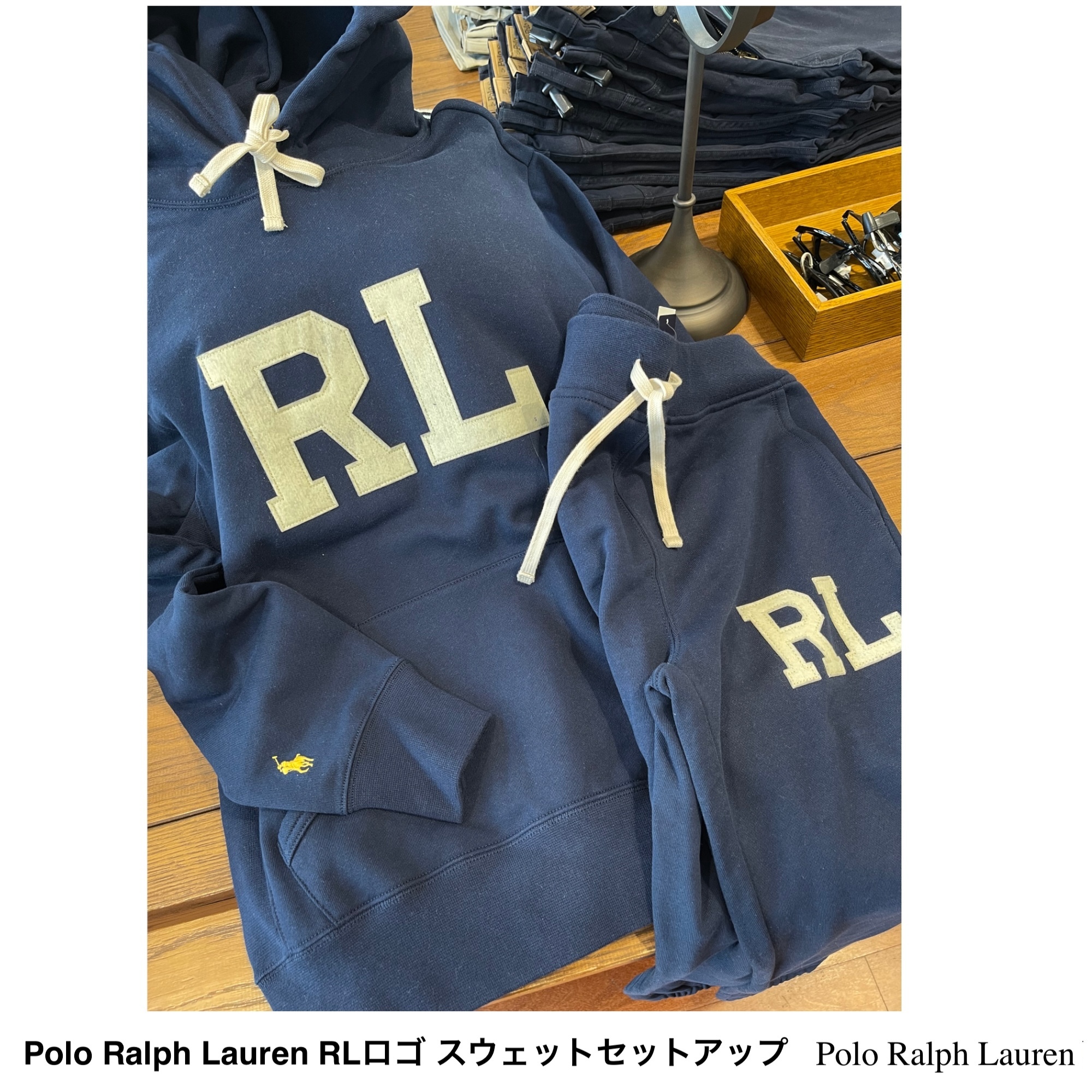ポロ ラルフローレン] RLロゴ ネイビースウェットセットアップ (POLO