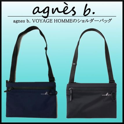 ロゴ ブルー（青）系 Agnes b(アニエスベー) ショルダーバッグ(メンズ