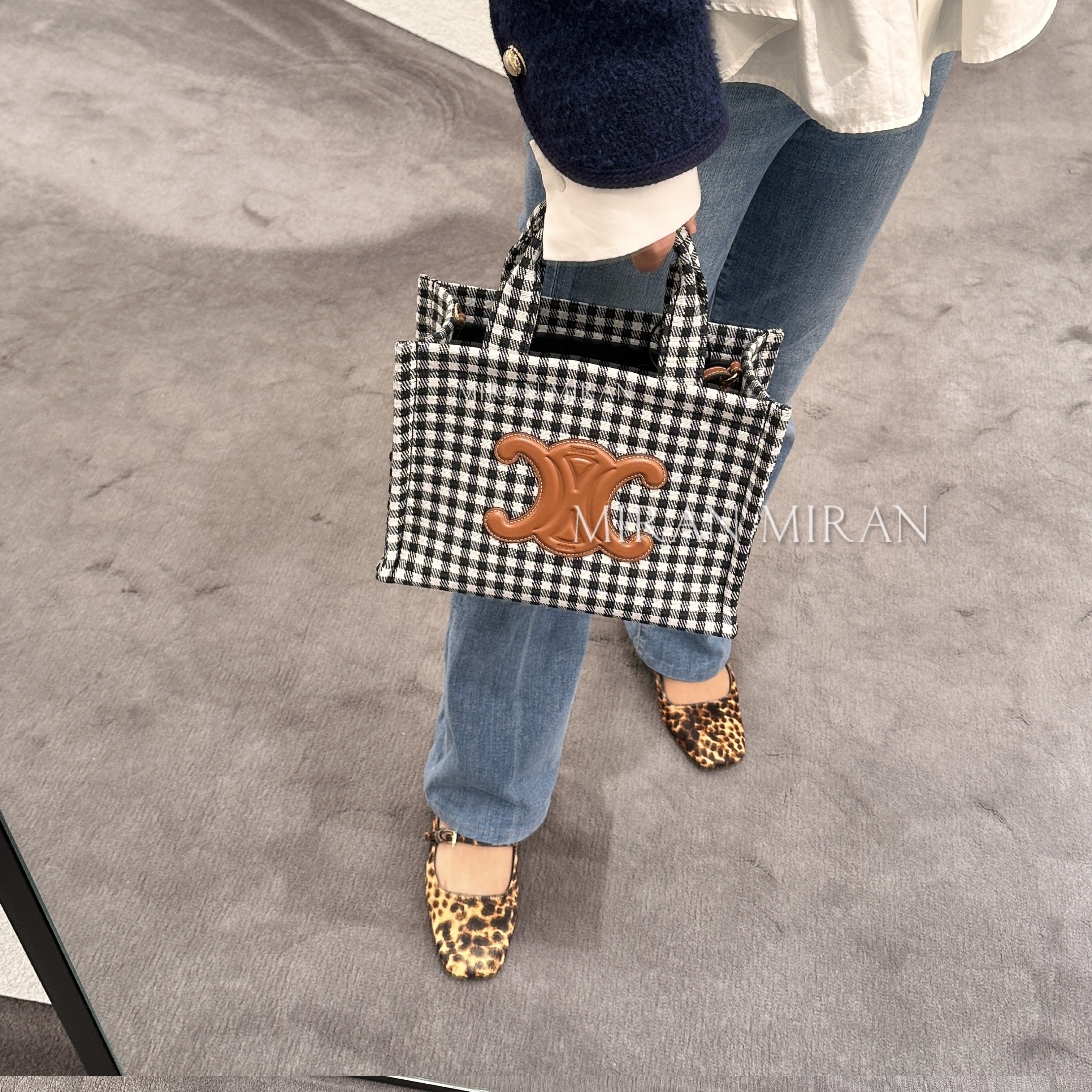 CELINE】スモールカバ タイス/CELINEテキスタイル チェック柄 (CELINE