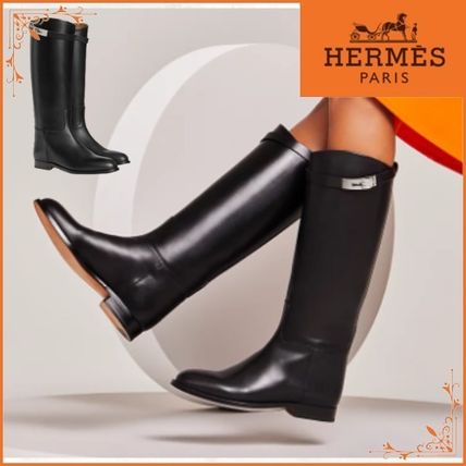 ブラック【HERMES】ジャンピング ロングブーツ《トワレH 》 (HERMES