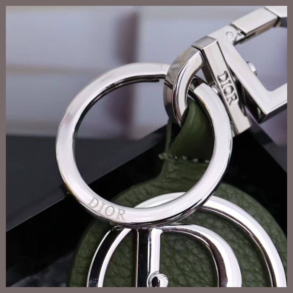 DIOR刻印入り♪】オブリーク グレインドカーフスキン (Dior/キーケース