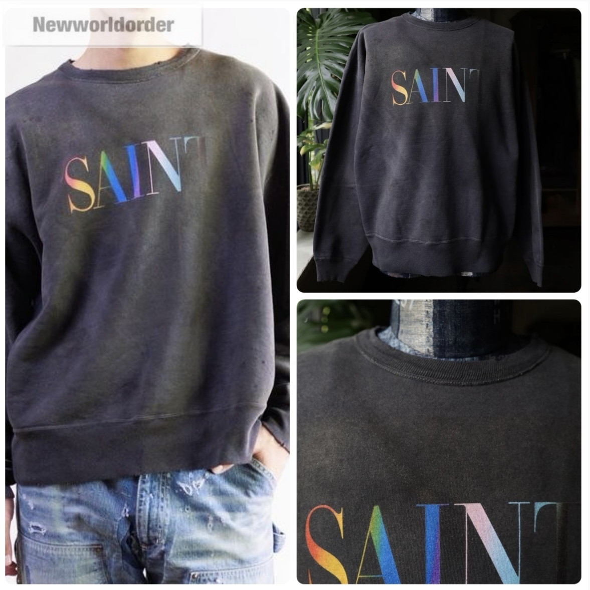 レインボーロゴ】セントマイケル ヴィンテージ加工スウェット (Saint