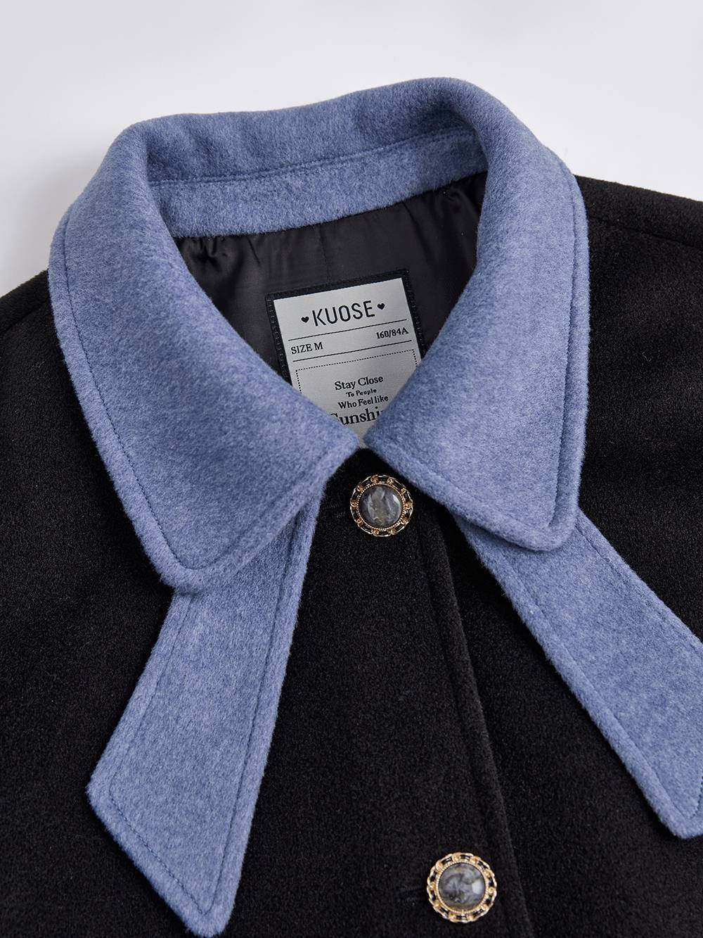 直営品【KUOSE】韓国ブランド リボンカラーコート 関税込 (KUOSE