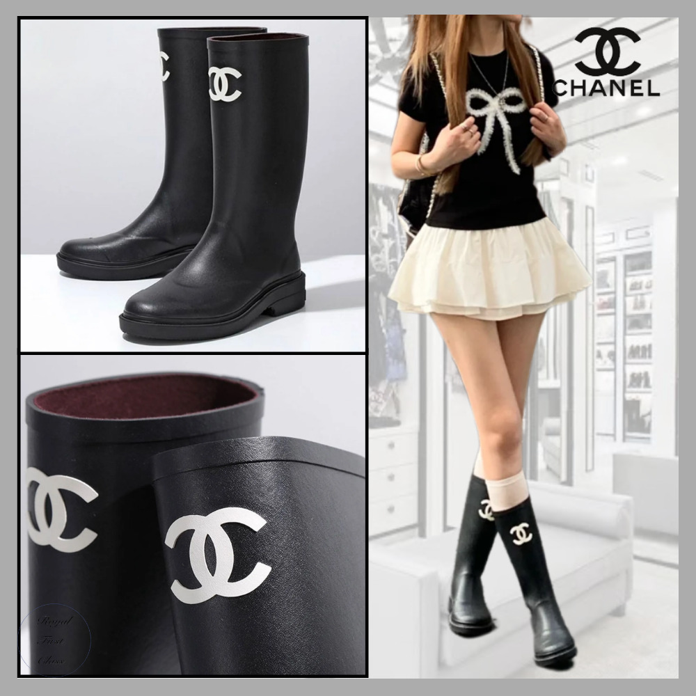 売れ筋商品☆【CHANEL シャネル】ロングブーツ レインブーツ (CHANEL