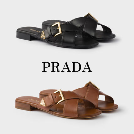 ブラウン（茶色）系 23cm PRADA(プラダ) サンダル・ミュール