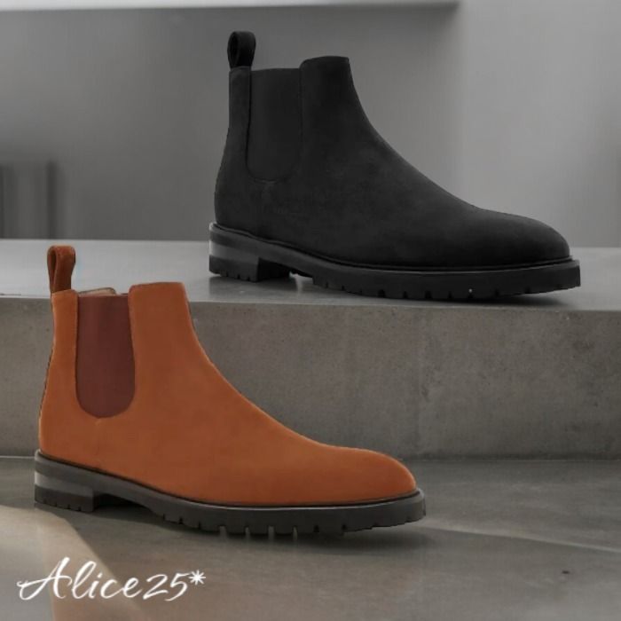 MANOLO BLAHNIK] メンズ BROMPTON スエード アンクルブーツ (Manolo