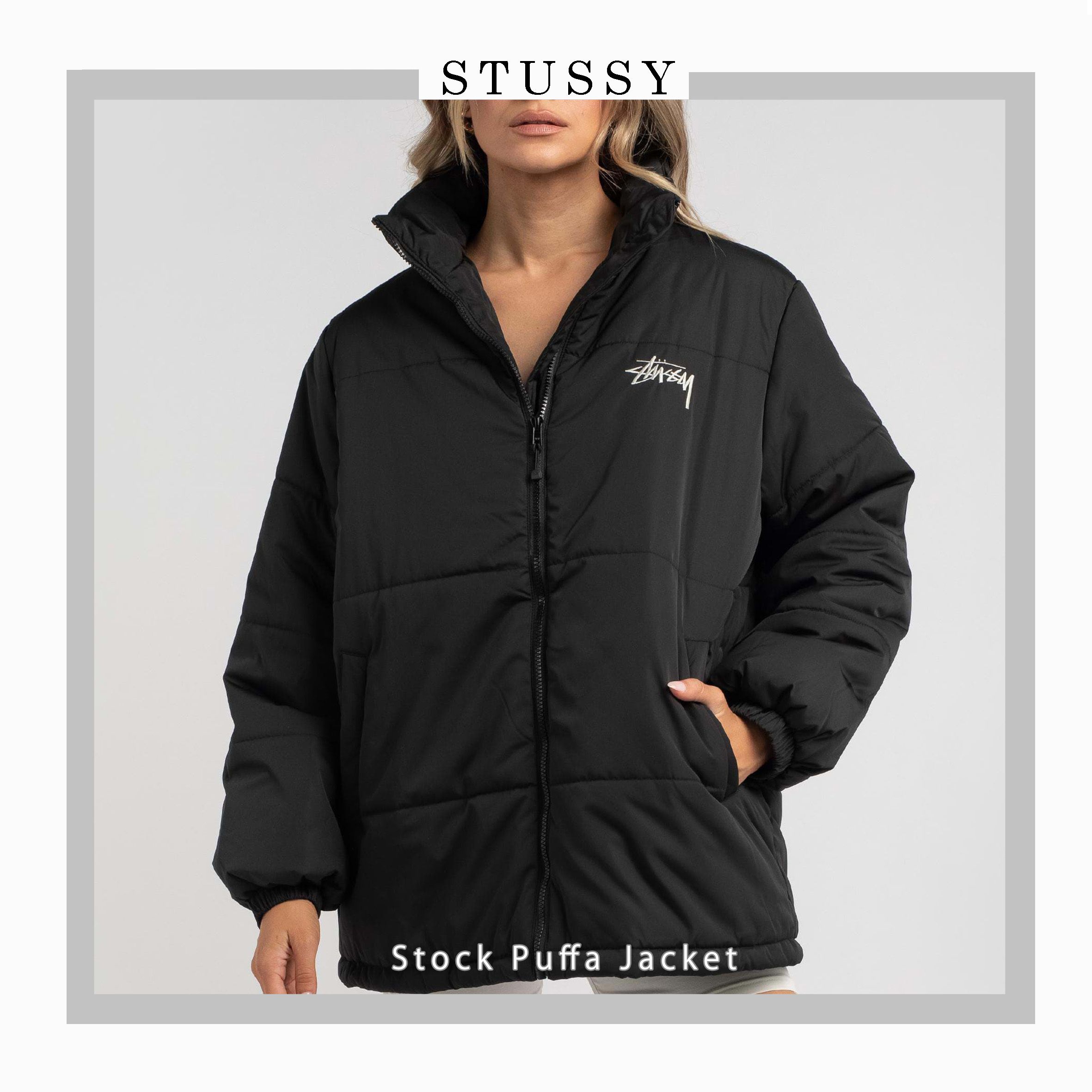 国内発送【STUSSY】Stock Puffa Jacket ロゴ ダウンジャケット (STUSSY