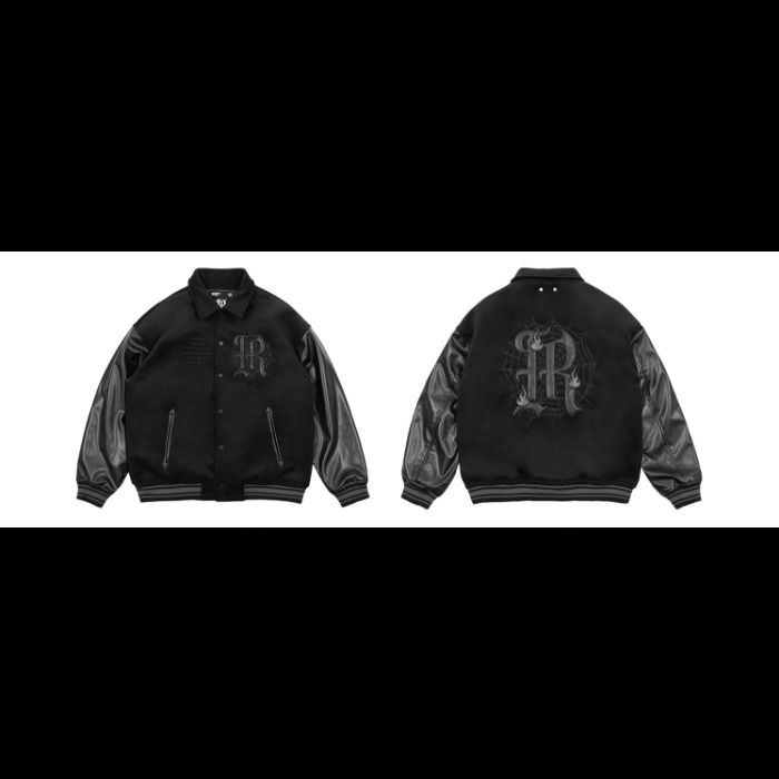 関税/送料無料】RICHURTMAN*FAUXレザースリーブ/スタジャン