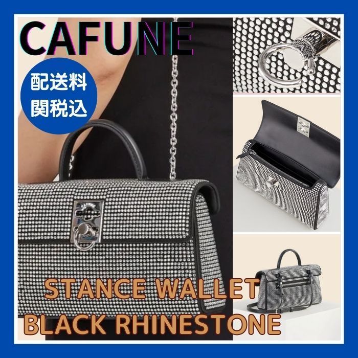 CAFUNE ショルダー バッグ スタンス ウォレット ライン ストーン