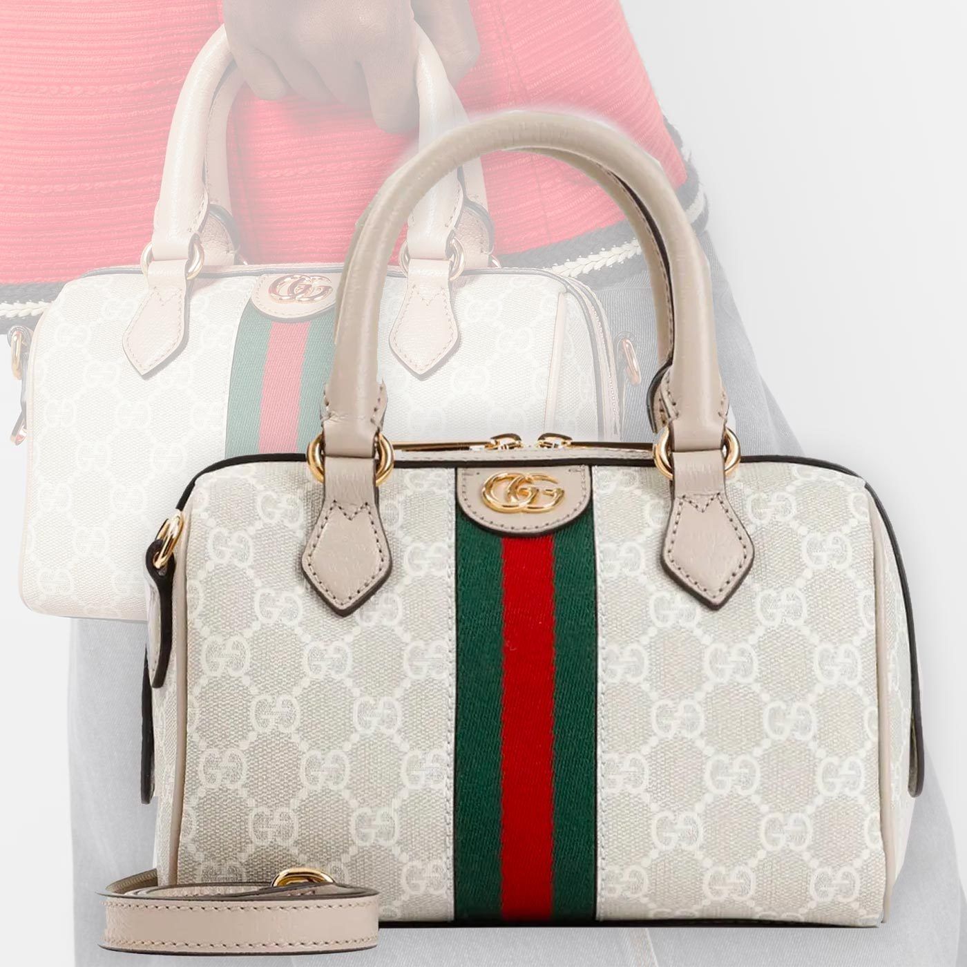 GUCCI】オフィディア GG ミニ ハンドル バッグ 送料関税込 白 (GUCCI