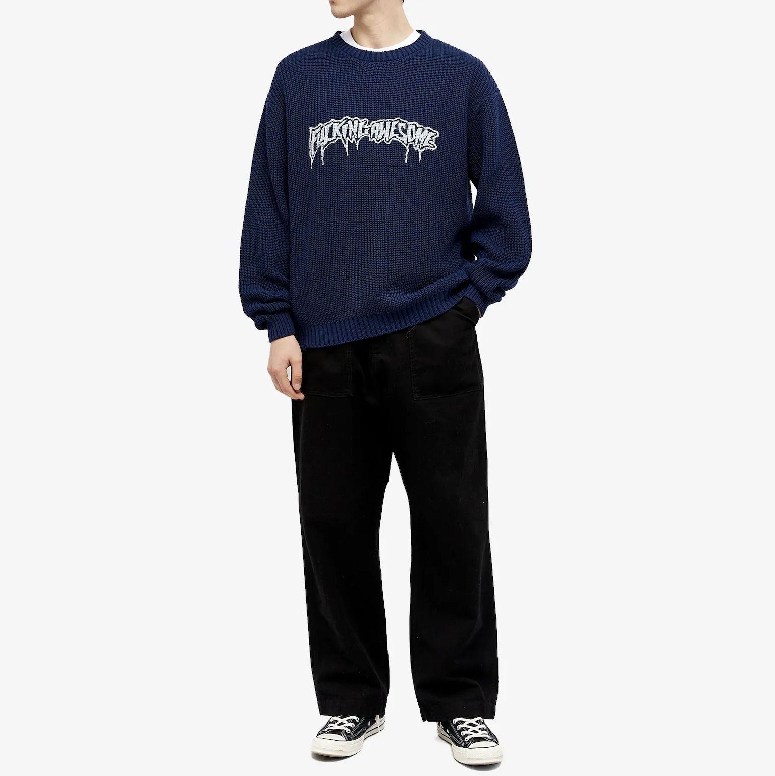 FUCKING AWESOME】Fucking Awesome Drip Logo Sweater (Fucking