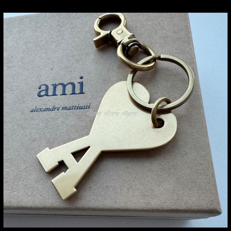 AMI PARIS アミパリス ハートロゴ キーリング ゴールド (AMI PARIS