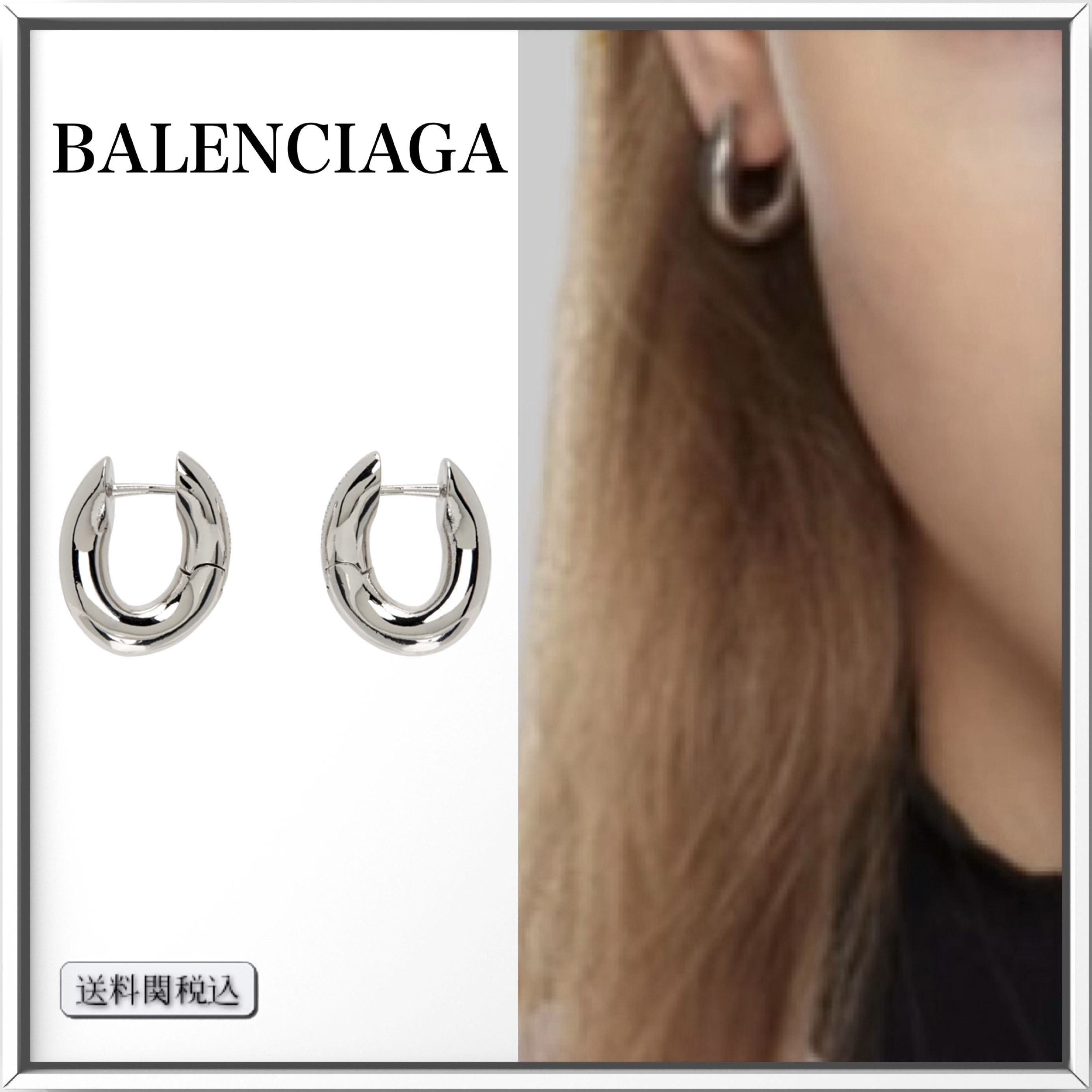 BALENCIAGA シルバートーン Loop XXS フープピアス 人気 (BALENCIAGA