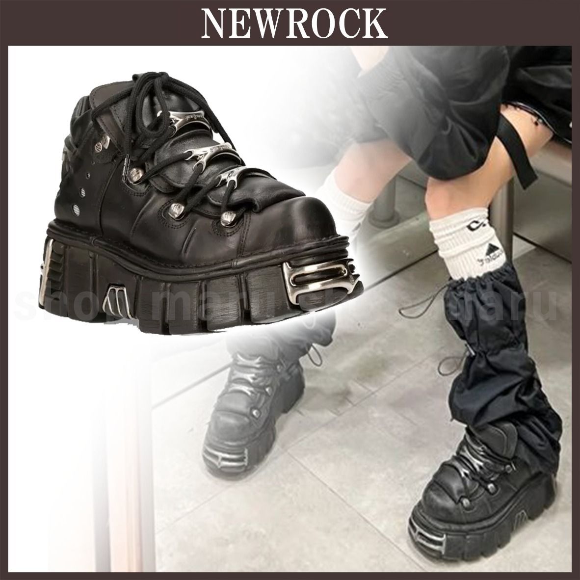 NEWROCK◇ニューロックゴシックアンクルブーツ-106-S1 (NEWROCK