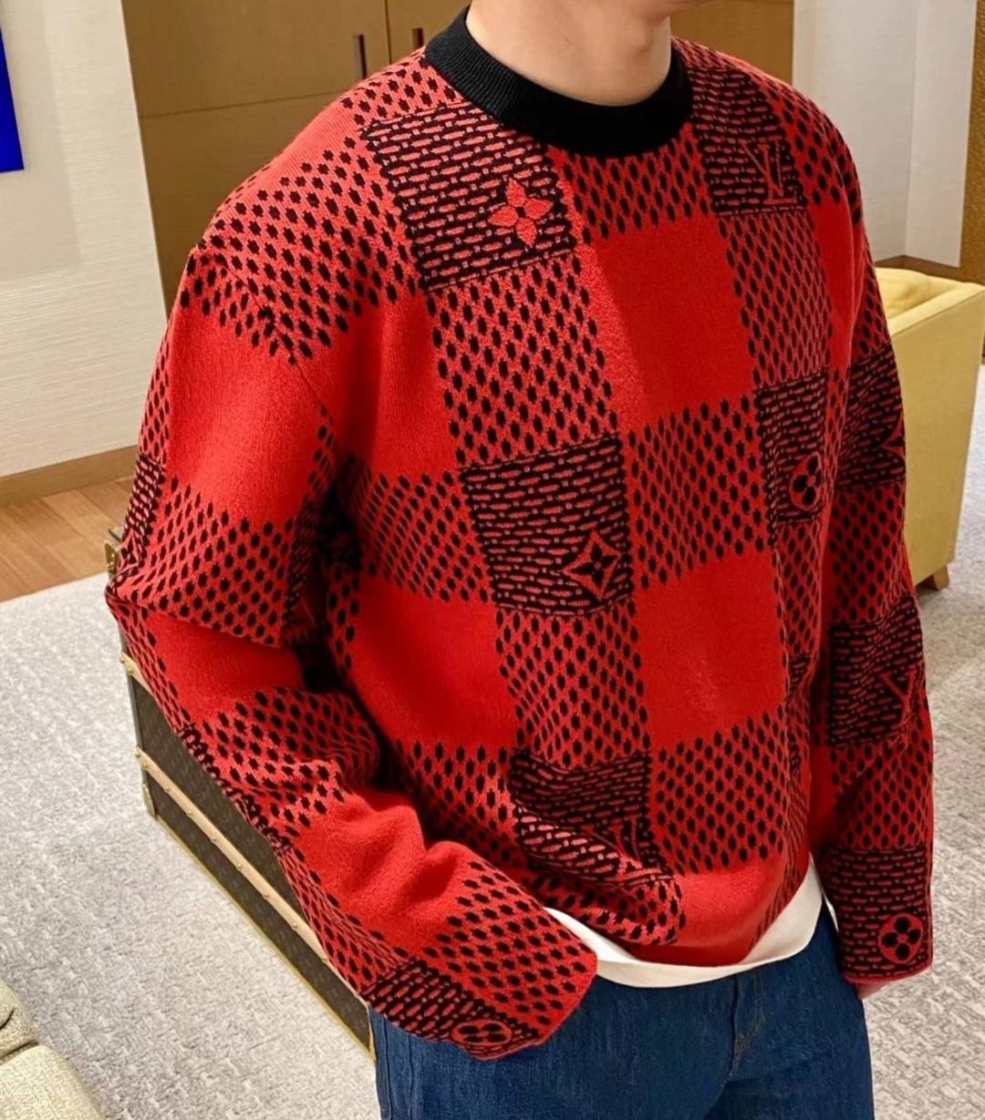 平野紫耀さん着用☆】ルイヴィトン ダミエウールクルーネック (Louis