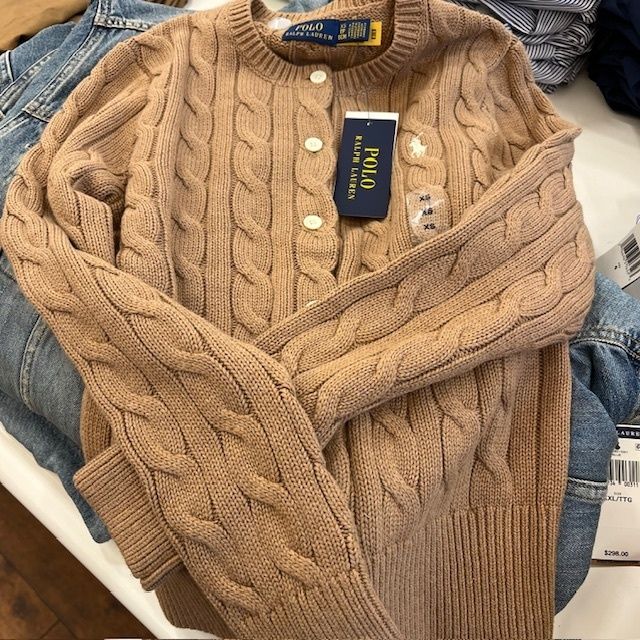 新作!!Ralph Lauren(ラルフ)ロゴ ケーブルニット カーディガン (Ralph