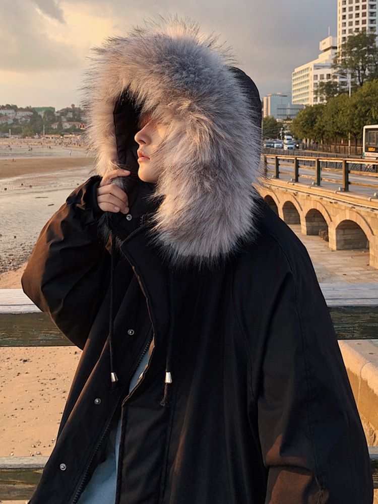 モッズコート ファー付き ジャケット カジュアル ルーズ 韓国 (モッズ