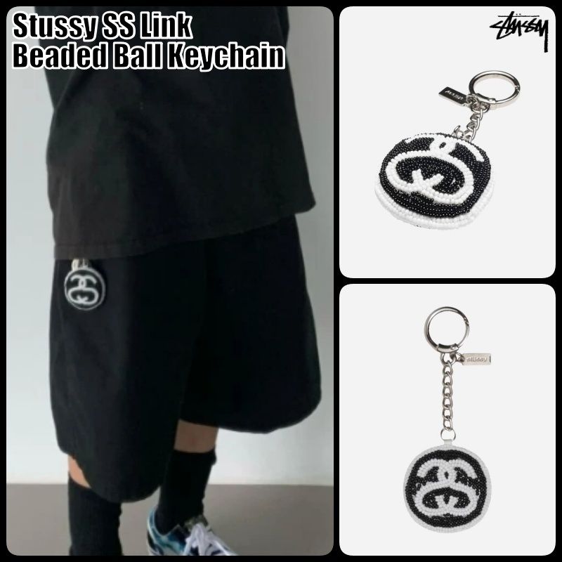 ステューシー】Stussy SS Link Beaded Ball Keychain Black (STUSSY