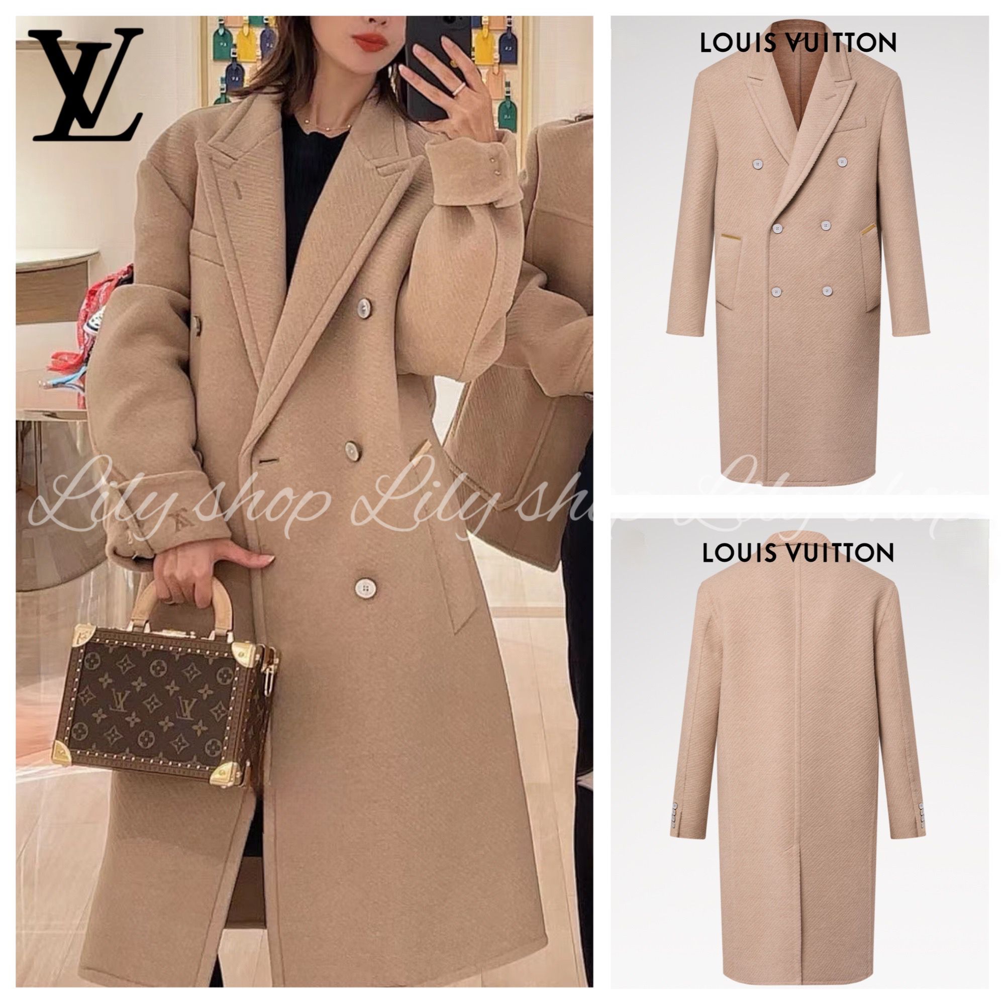 ユニセックス◎【Louis Vuitton】ダブルブレスト ウールコート (Louis