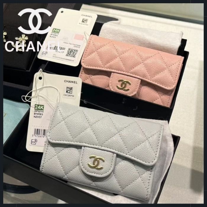 24K◇淡色がかわいい◇CHANEL カードケース ミニ財布 (CHANEL/カード
