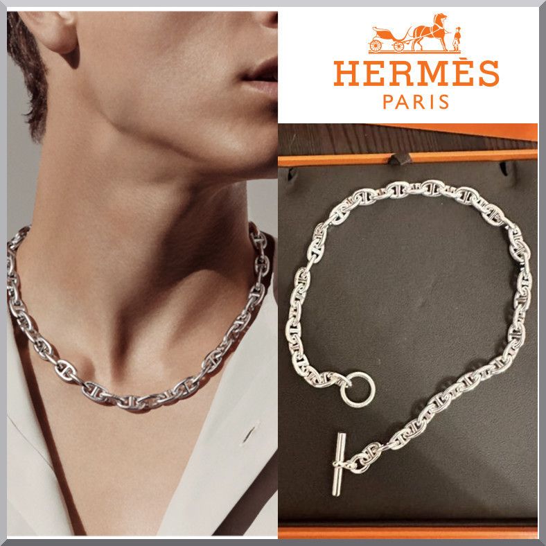 即完アイテム☆》HERMES シェーヌダンクル ネックレス MM (HERMES