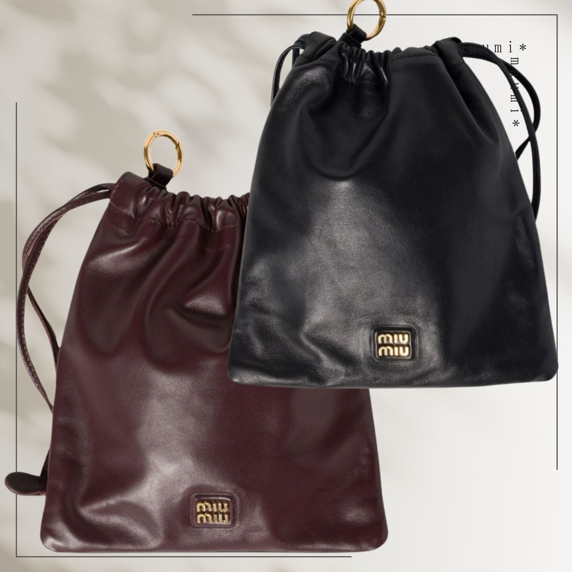 miumiuミュウミュウ ロゴ ナッパレザー ポーチ (MiuMiu/バッグ・カバン