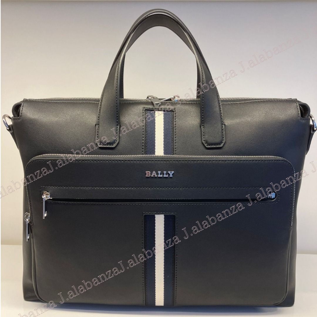 バリー☆ HAIES.O Ballyストライプロゴ ビジネスバッグ (BALLY