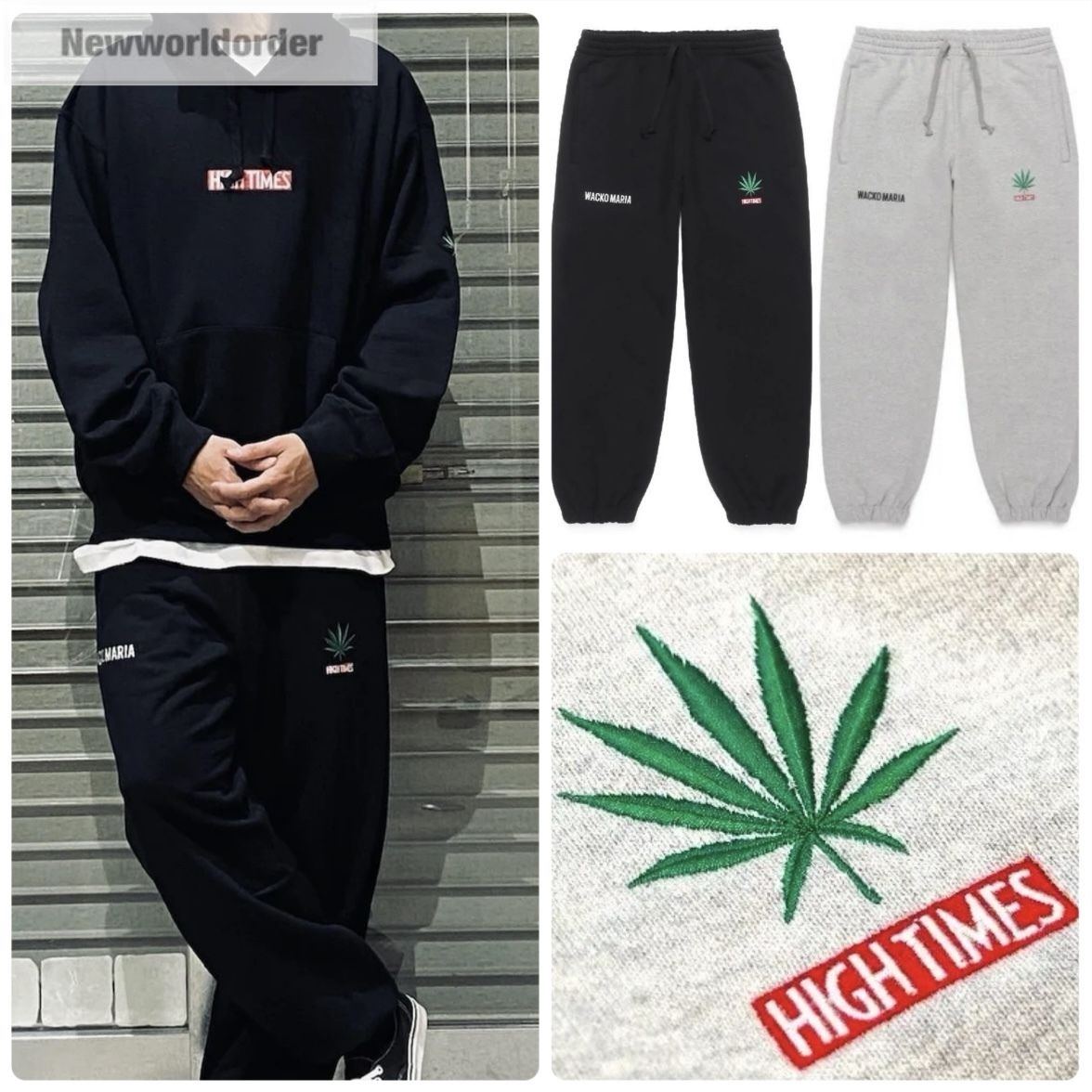 マリファナ刺繍】ワコマリア×ハイタイムズ スウェットパンツ (WACKO