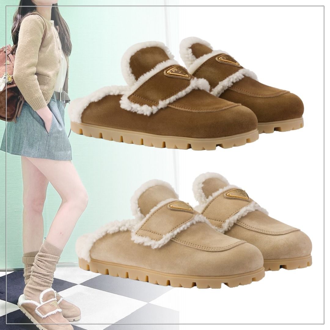 Precious掲載】PRADA◇スエード シアリング もこもこ サンダル (PRADA