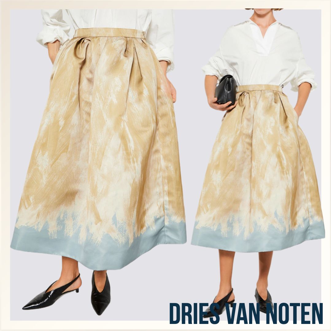神崎恵さん愛用《DRIES VAN NOTEN》Soni Bis Skirt in Beige (Dries