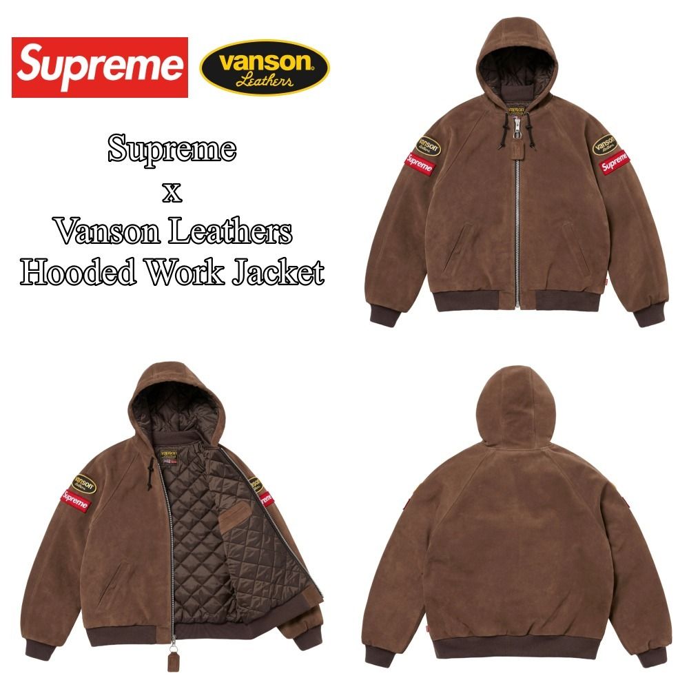 Supreme x Vanson Leathers】Hooded Work Jacket☆Suede☆24FW