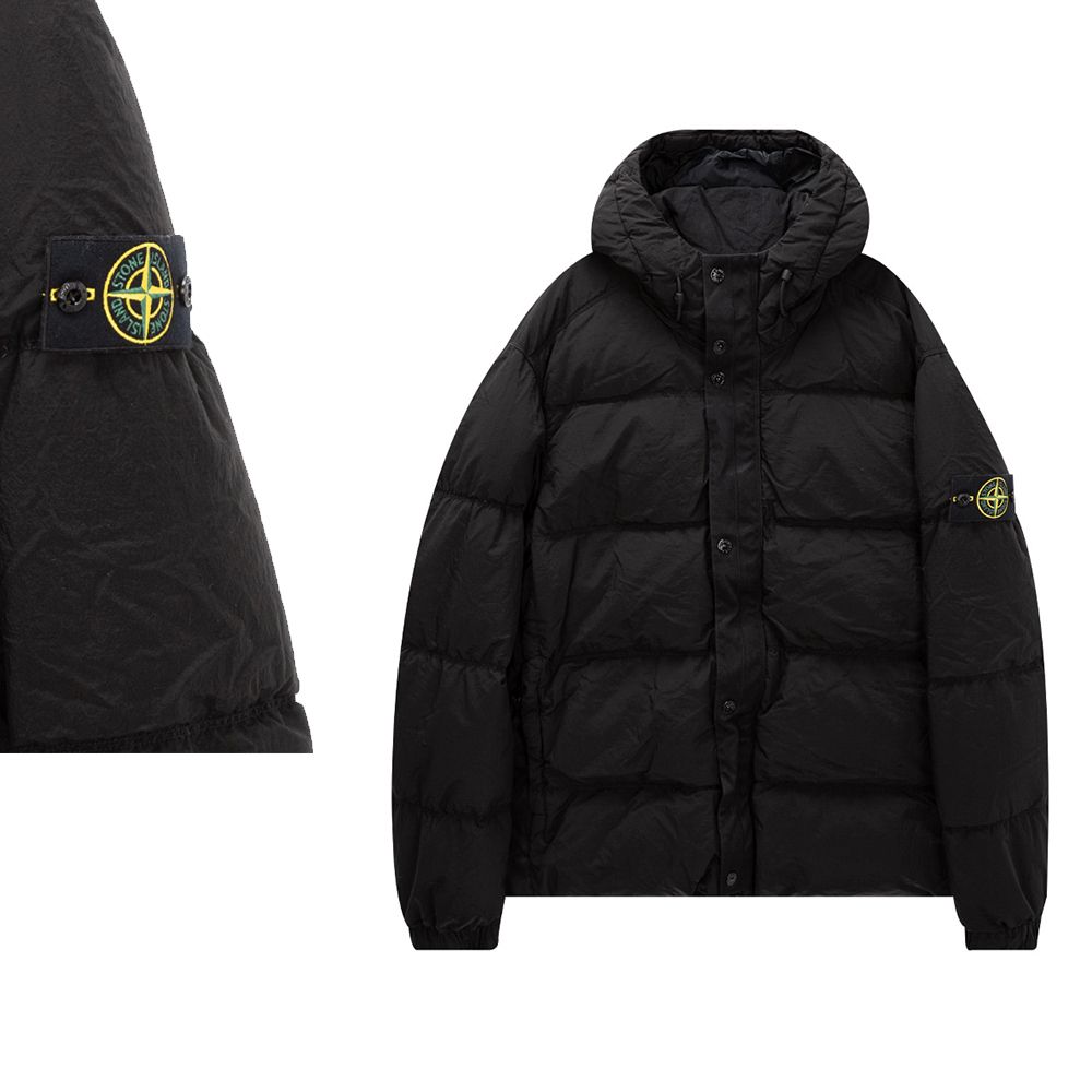 関税負担なし☆STONE ISLAND 撥水ダウンジャケット フード付き (STONE