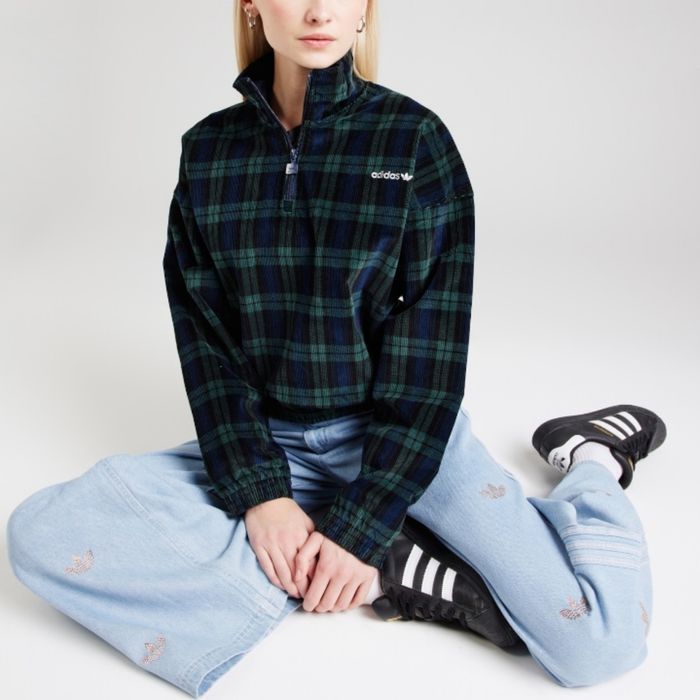 関税込☆adidas☆タータンチェック ハーフジップ ジャケット (adidas