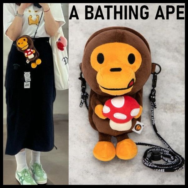 A BATHING APE】BAPE Baby Milo Plush Mobile Bag (A BATHING APE
