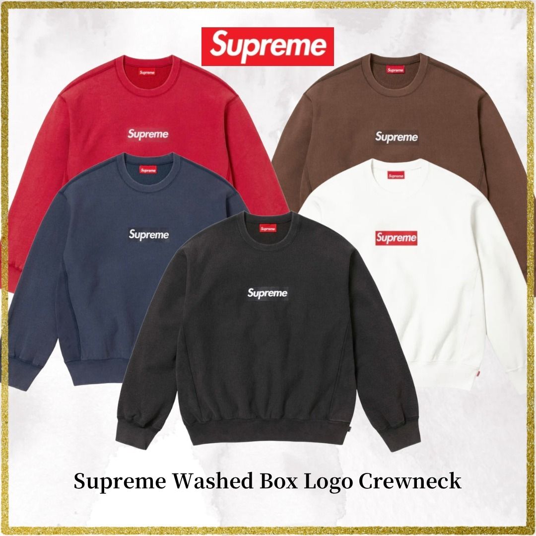 25SS】 Supreme Washed Box Logo Crewneck シュプリーム (Supreme