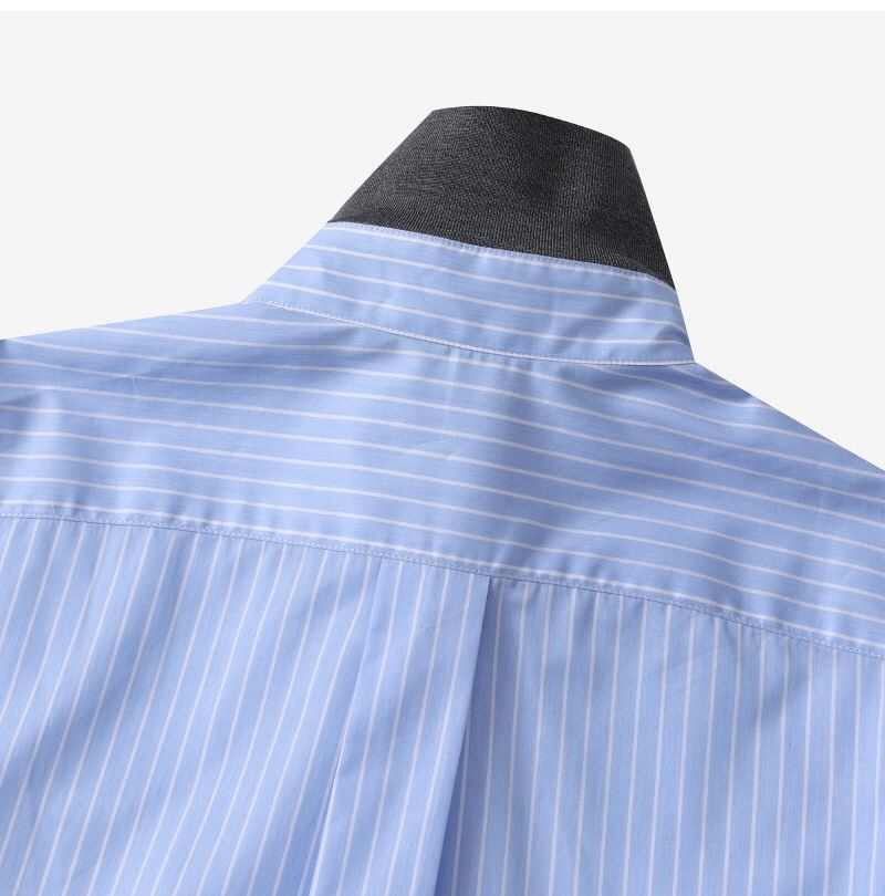 MiuMiu☆ロゴ ポプリン ストライプ クロップド シャツ (MiuMiu