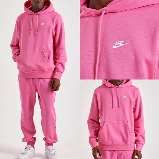 NIKE☆Monogram Club パーカー＆パンツ上下セットアップ ピンク (Nike