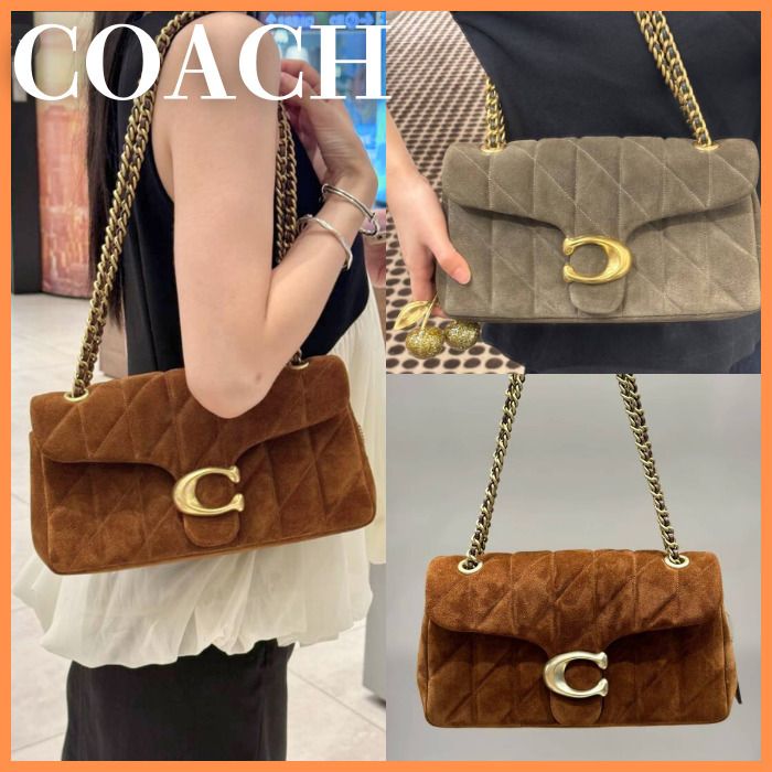 COACH】タビーショルダーバッグ 26 キルティング スエード (Coach
