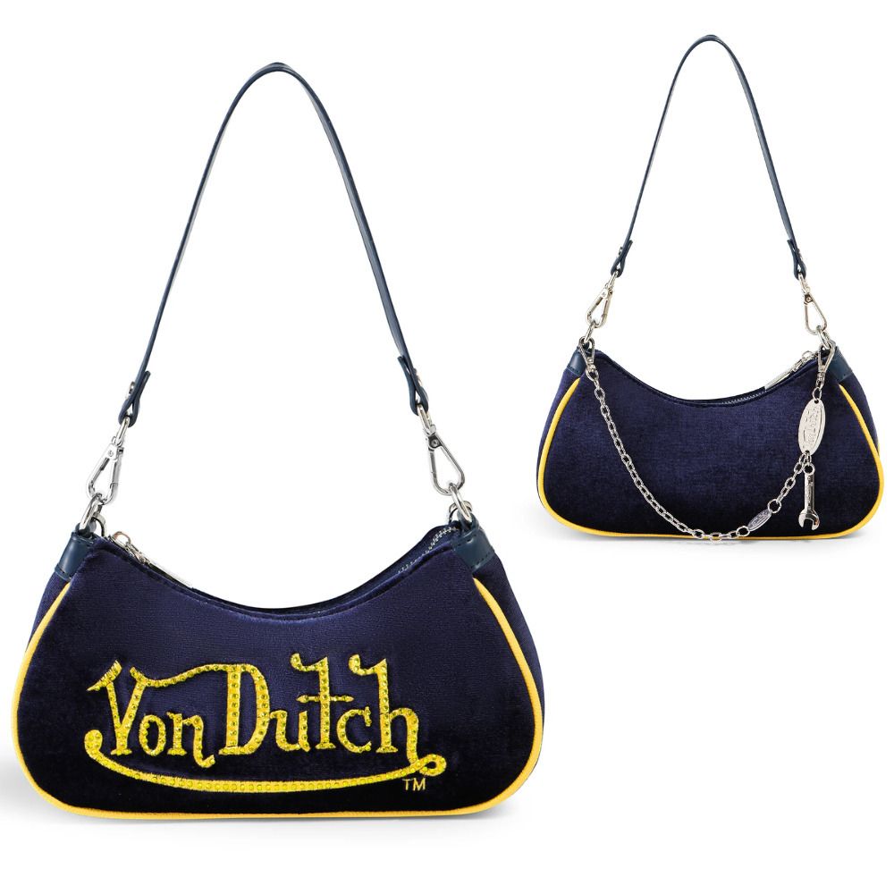 Von Dutch】 ベロア ロゴ ショルダーバッグ 関税送料込 (Von Dutch