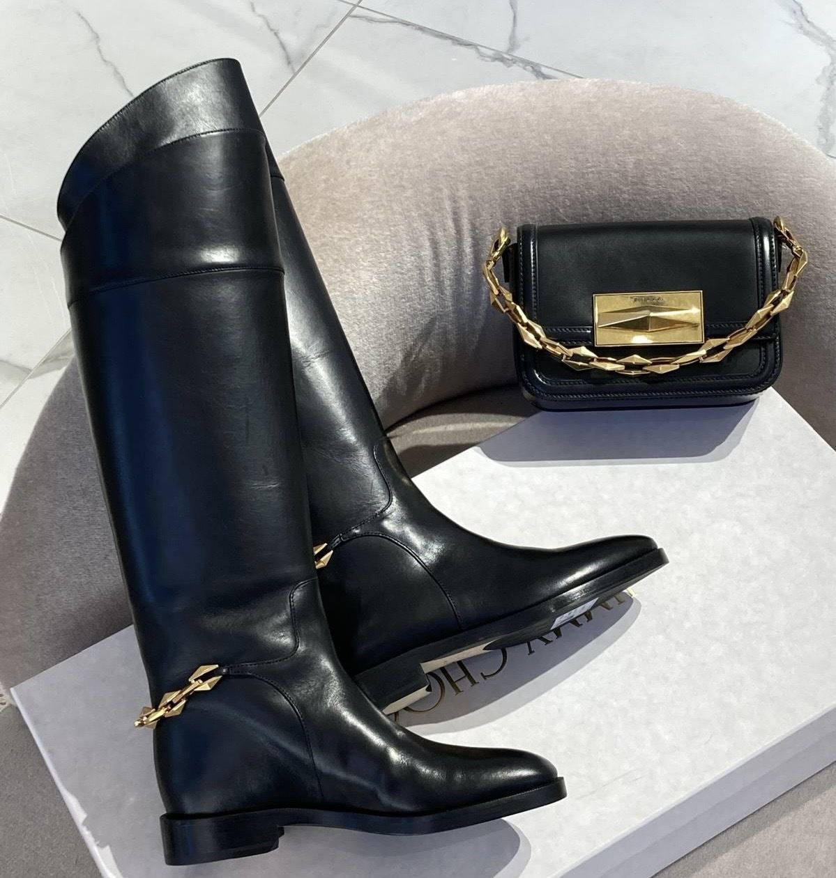 ジミーチュウ ダイヤモンド NELL ロング ブーツ Jimmy Choo (Jimmy